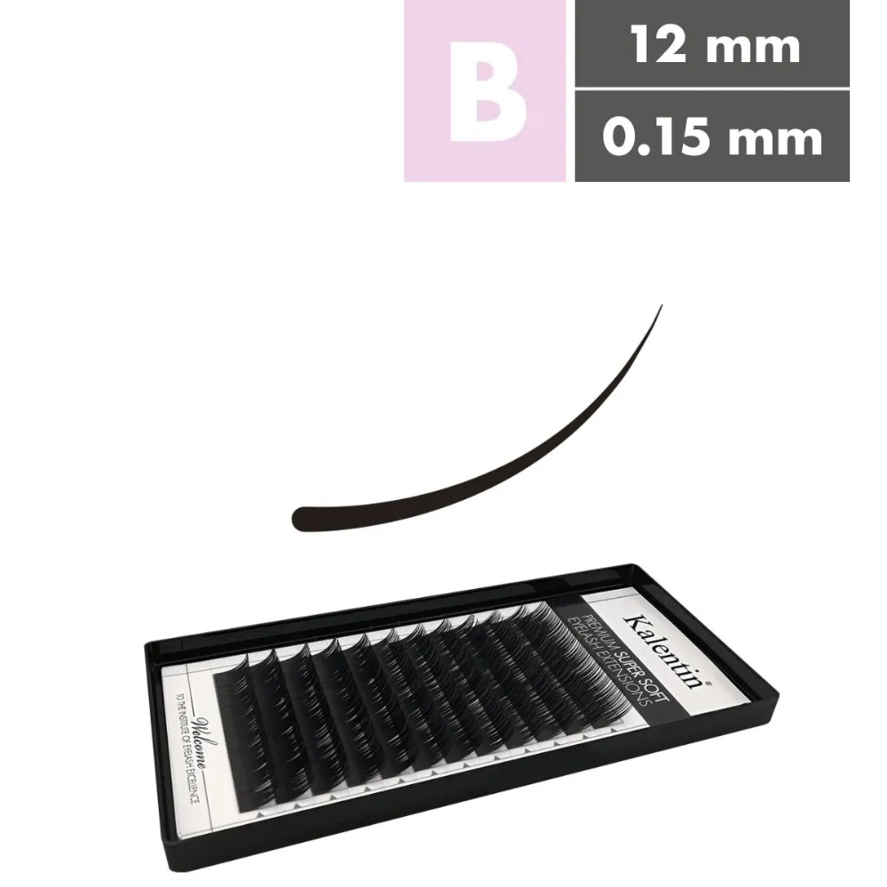 Kalentin Extensiones De Pestañas Clásicas Curva B 0,15 12mm